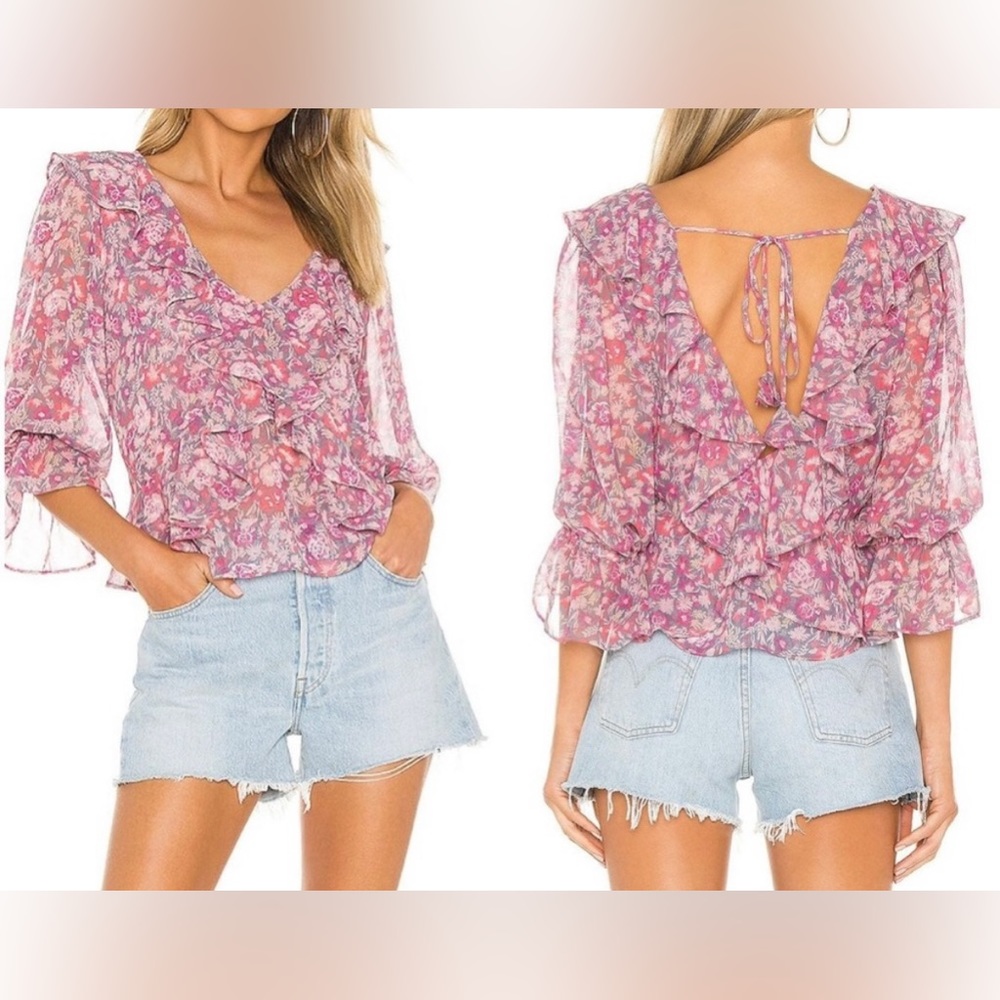 MISA Lilyanna Pink Floral Top Large